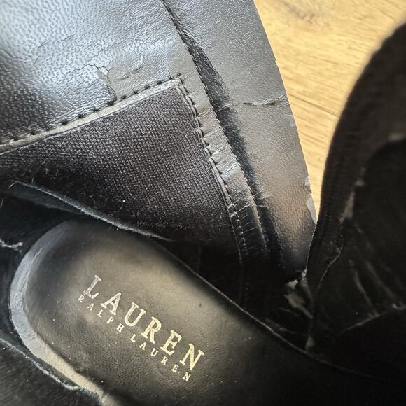 Ralph Lauren Margo Black Leather Zip Up Moto Ankle Boots Size 8.5 - Picture 16 of 16